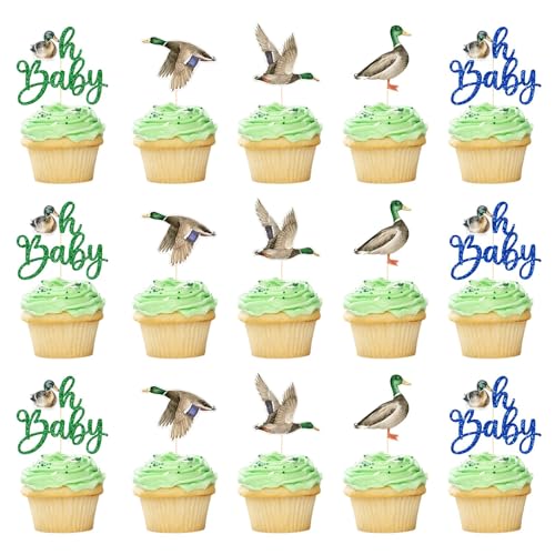Cupcake-Aufsätze mit Entenmotiv, Stockente für Babyparty, Zahnstocher für Jungen, Aufschrift "It'a Boy" mit Entenmotiv, Party-Dekoration, 20 Stück Cupcake-Aufsätze mit Entenmotiv, Stockente für Babyparty, Zahnstocher für Jungen, Aufschrift "It'a Boy" mit Entenmotiv, Party-Dekoration, 20 Stück von HAZELTH