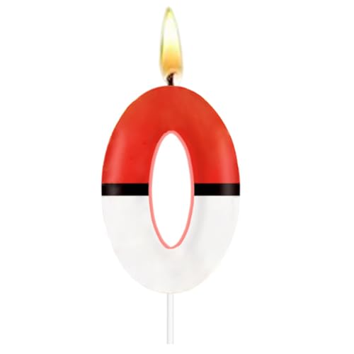 HAZMA 1 Stück Cartoon Kerzen Geburtstag, Anime Nummer 1 Kerzen Für Kuchen, Geburtstag Dekoration, Cartoon Cake Toppers Für Party（Rot Und Weiß, Nummer 1） (0) von HAZMA