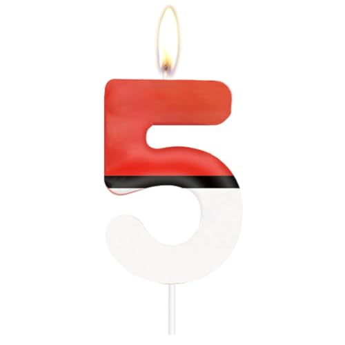 HAZMA 1 Stück Cartoon Kerzen Geburtstag, Anime Nummer 1 Kerzen Für Kuchen, Geburtstag Dekoration, Cartoon Cake Toppers Für Party（Rot Und Weiß, Nummer 1） (5) von HAZMA