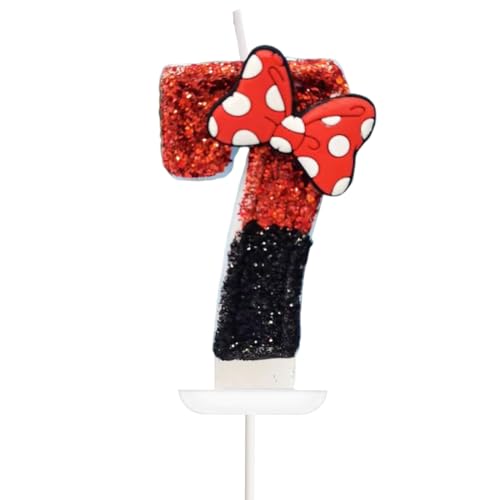 HAZMA 1 Stück Geburtstagskerzen Zahlen 3,Mouse Thema Tortendeko Für Geburtstagskerzen Kinder,3D Schwarz Rot Geburtstag Kerzen, Tortendeko Geburtstag,Geburtstagsdeko(Nummer 3） (7) von HAZMA