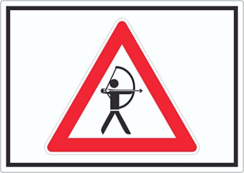 Achtung Bogenschießen Aufkleber Symbol A5 (148x210mm) von HB-Druck