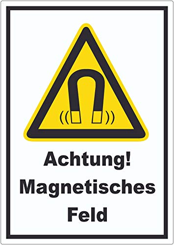 Achtung Magnetisches Feld Aufkleber A6 (105x148mm) von HB-Druck