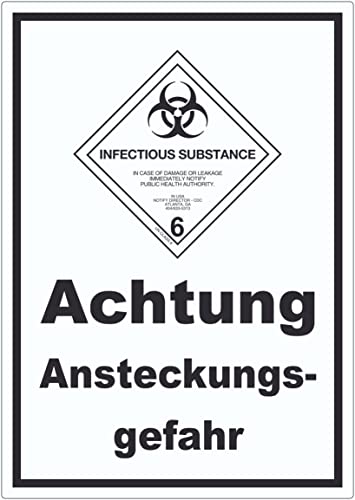 Aufkleber Ansteckungsgefahr Infectious Substance A3 (297x420mm) von HB-Druck