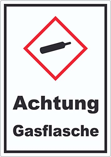 Aufkleber Gasflasche Gas unter Druck A4 (210x297mm) von HB-Druck