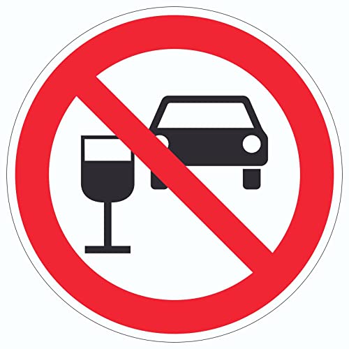 Aufkleber Kreis Alkohol am Steuer verboten Symbol Ø200mm von HB-Druck