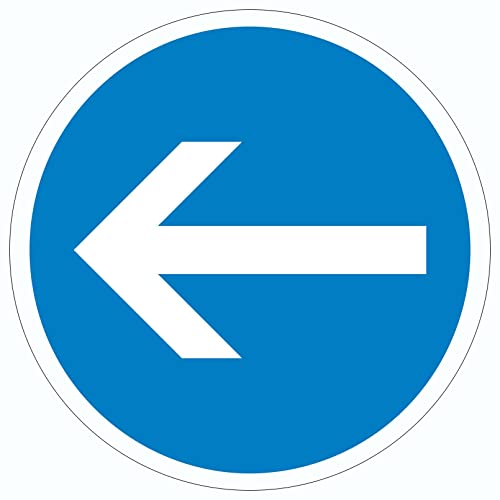 Aufkleber Kreis Fahrtrichtung hier links Symbol Ø400mm Aufkleber Kreis Fahrtrichtung hier links Symbol Ø400mm von HB-Druck