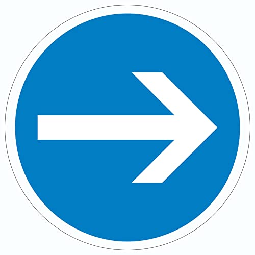 Aufkleber Kreis Fahrtrichtung hier rechts Symbol Ø300mm Aufkleber Kreis Fahrtrichtung hier rechts Symbol Ø300mm von HB-Druck
