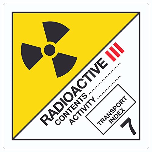 Aufkleber Quadrat radioaktive Stoffe Radioactive Symbol III-GELB 75x75mm von HB-Druck