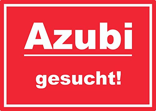 Azubi gesucht Aufkleber mit Text AushängeAufkleber rot-weiss A3 (297x420mm) von HB-Druck
