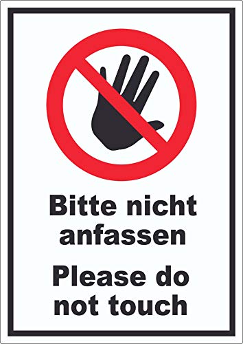 Bitte nicht anfassen Aufkleber Do not touch A5 (148x210mm) von HB-Druck