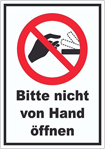 Bitte nicht von Hand öffnen Aufkleber A2 (420x594mm) von HB-Druck