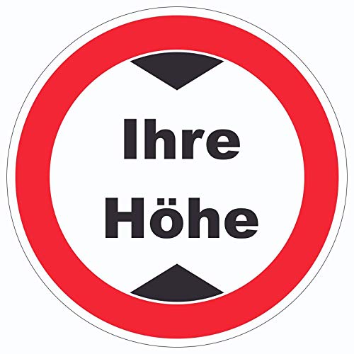 Durchfahrtshöhe Aufkleber Kreis mit Ihrer Wunschhöhe Symbol Ø500mm Durchfahrtshöhe Aufkleber Kreis mit Ihrer Wunschhöhe Symbol Ø500mm von HB-Druck