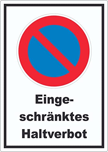 Eingeschränktes Haltverbot Aufkleber A9 (37x52mm) von HB-Druck