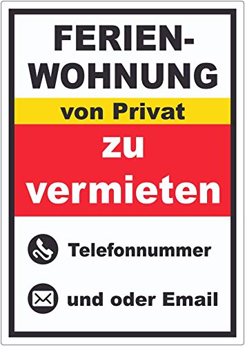 Ferienwohnung zu vermieten von Privat Hochkant Aufkleber A2 (420x594mm) von HB-Druck