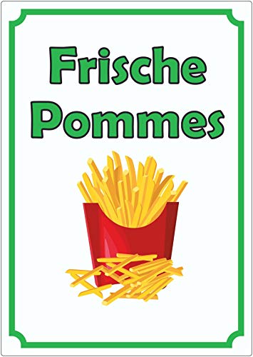 Frische Pommes Frites Aufkleber Hochkant A3 (297x420mm) von HB-Druck