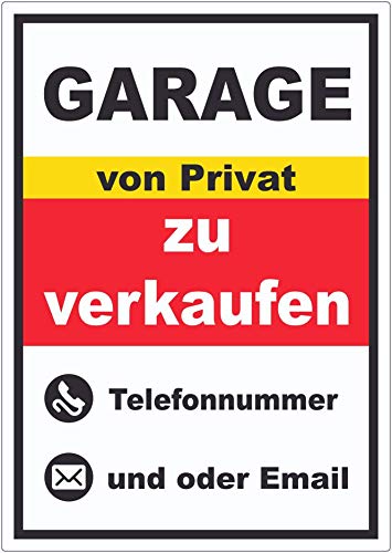 Garage zu verkaufen von Privat Hochkant Aufkleber A2 (420x594mm) von HB-Druck