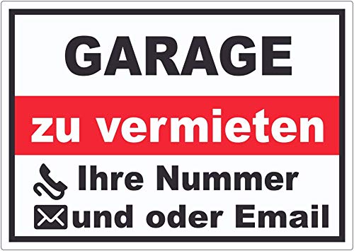 Garage zu vermieten Aufkleber A4 (210x297mm) von HB-Druck