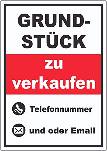 Grundstück zu verkaufen Hochkant Aufkleber A8 (52x74mm) von HB-Druck