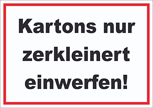 Kartons nur zerkleinert entsorgen Aufkleber A2 (420x594mm) von HB-Druck