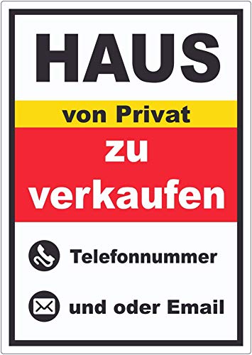 Haus zu verkaufen von Privat Hochkant Aufkleber A2 (420x594mm) von HB-Druck