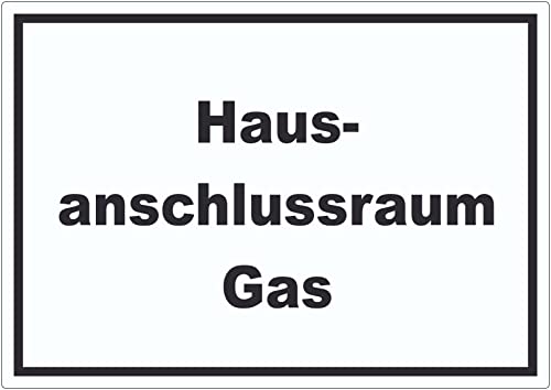 Hausanschlussraum Gas Aufkleber mit Text HAR waagerecht A5 (148x210mm) von HB-Druck