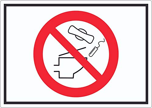 Keine Binden und Tampons ins WC werfen Symbol Aufkleber A5 (148x210mm) von HB-Druck