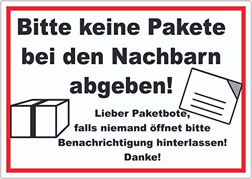 Keine Pakete ? Benachrichtigung Aufkleber A9 (37x52mm) von HB-Druck