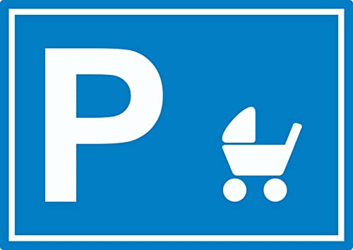 Kinderwagen Parkplatz Aufkleber waagerecht A5 (148x210mm) von HB-Druck