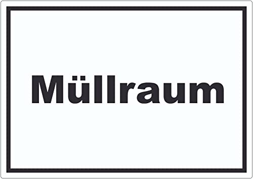 Müllraum Aufkleber mit Text Abfall Mülltrennung waagerecht A4 (210x297mm) von HB-Druck