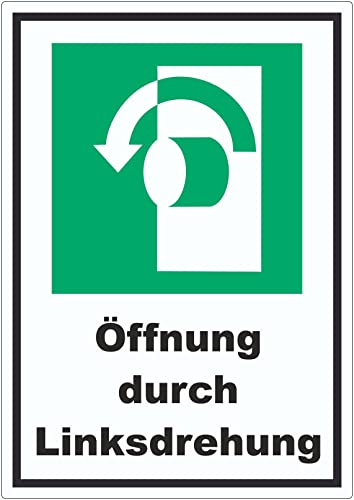 Öffnung durch Linksdrehung Aufkleber A8 (52x74mm) von HB-Druck