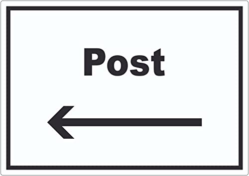 Post Aufkleber mit Text und Richtungspfeil links Annahme Brief Paket waagerecht A4 (210x297mm) von HB-Druck