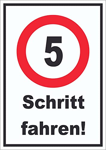 Schritt fahren 5 km/h Schrittgeschwindigkeit Aufkleber A2 (420x594mm) von HB-Druck