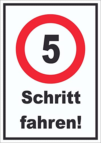 Schritt fahren 5 km/h Schrittgeschwindigkeit Aufkleber A6 (105x148mm) von HB-Druck