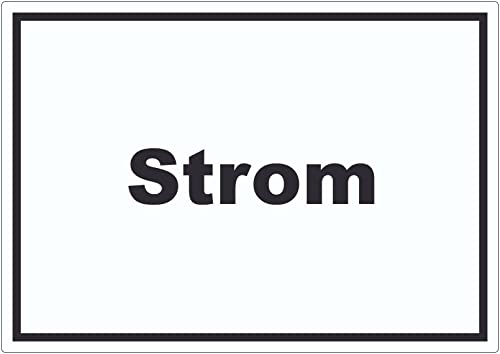 Strom Aufkleber mit Text Anschluss waagerecht A9 (37x52mm) von HB-Druck