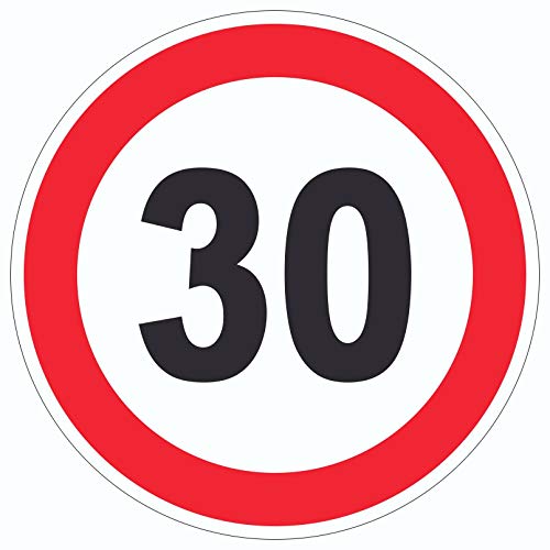 Tempo 30 km/h Geschwindigkeitsbegrenzung Aufkleber Kreis Symbol Ø500mm von HB-Druck