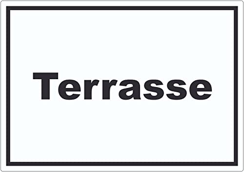 Terrasse Aufkleber mit Text waagerecht A5 (148x210mm) von HB-Druck