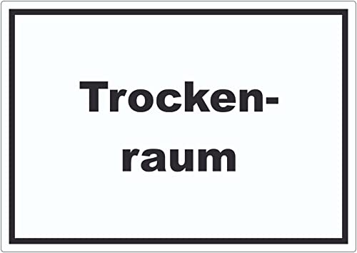 Trockenraum Aufkleber mit Text Wäsche trocknen waagerecht A4 (210x297mm) von HB-Druck