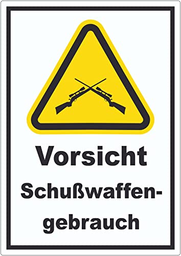 Vorsicht Schusswaffengebrauch Aufkleber A6 (105x148mm) von HB-Druck