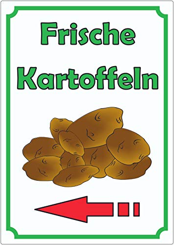Werbeaufkleber Aufkleber Kartoffeln Hochkant mit Pfeil links A2 (420x594mm) von HB-Druck
