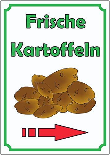 Werbeaufkleber Aufkleber Kartoffeln Hochkant mit Pfeil rechts A2 (420x594mm) von HB-Druck