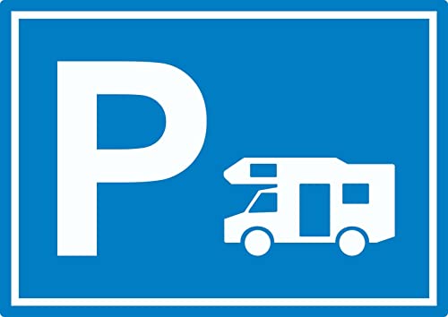 Wohnmobil Parkplatz Aufkleber waagerecht A8 (52x74mm) von HB-Druck