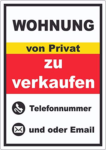 Wohnung zu verkaufen von Privat Hochkant Aufkleber A2 (420x594mm) von HB-Druck