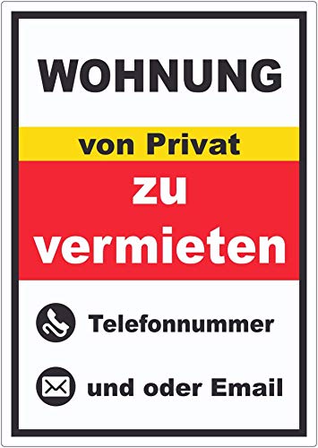 Wohnung zu vermieten von Privat Hochkant Aufkleber A2 (420x594mm) von HB-Druck