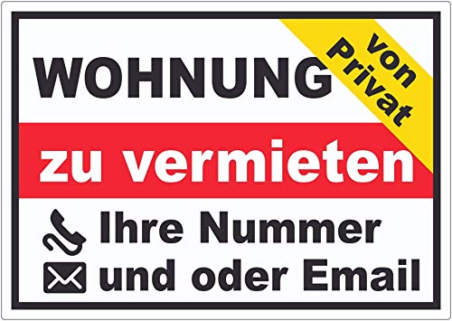 Wohnung zu vermieten von privat Aufkleber A2 (420x594mm) von HB-Druck