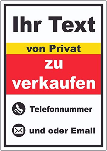 Wunschtext zu verkaufen Aufkleber von Privat Hochkant A3 (297x420mm) von HB-Druck