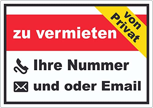 zu vermieten von Privat Aufkleber mit Wunschtext A2 (420x594mm) von HB-Druck