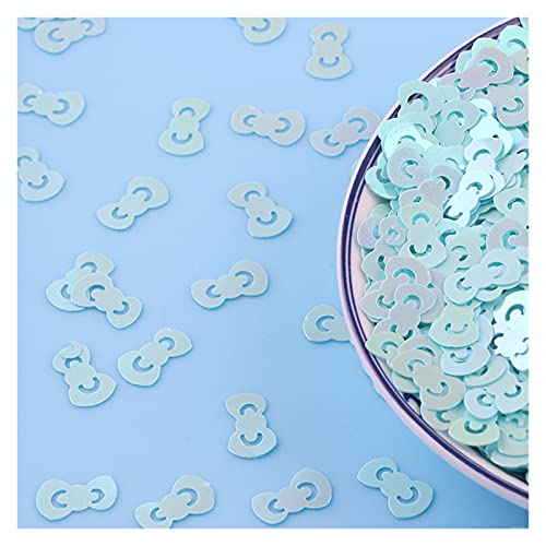 Craft Embellishments Pailletten, 10 g 11 mm Schleife Knoten lose Pailletten PVC Pailletten Pailletten(Light Blue) von HBALDTEDC