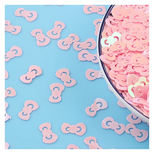 Craft Embellishments Pailletten, 10 g 11 mm Schleife Knoten lose Pailletten PVC Pailletten Pailletten(Roze) von HBALDTEDC