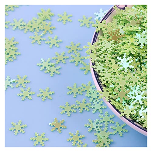 Craft Embellishments Pailletten, 10 g 9 mm Pailletten PVC, flache Schneeblumenform, lose Pailletten(Fruit Green) von HBALDTEDC