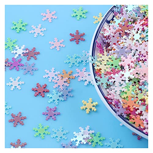 Craft Embellishments Pailletten, 10 g 9 mm Pailletten PVC, flache Schneeblumenform, lose Pailletten(Mixed) von HBALDTEDC